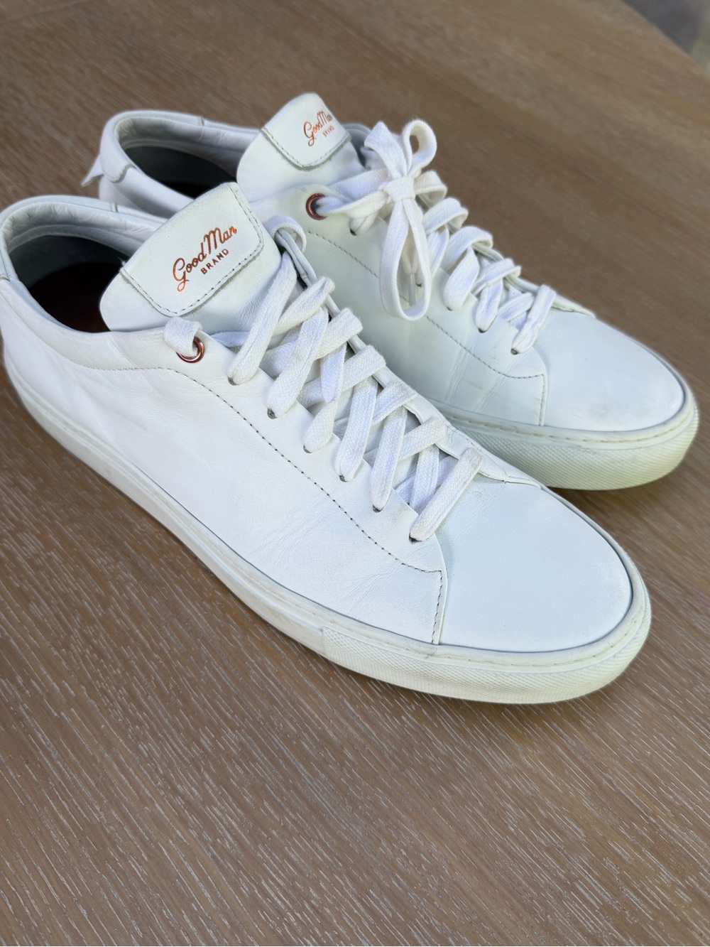 Good Man Brand White Leather Men’s Edge Low-Top Sneakers